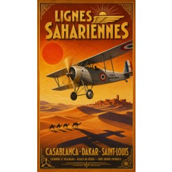Lignes Sahariennes – affiche & plaque vintage | Manufacture Arssans