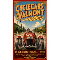 Cyclecars Valmont – affiche & plaque vintage | Manufacture Arssans