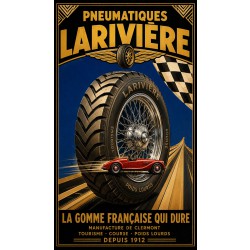 Pneumatiques Larivière – affiche & plaque vintage | Manufacture Arssans