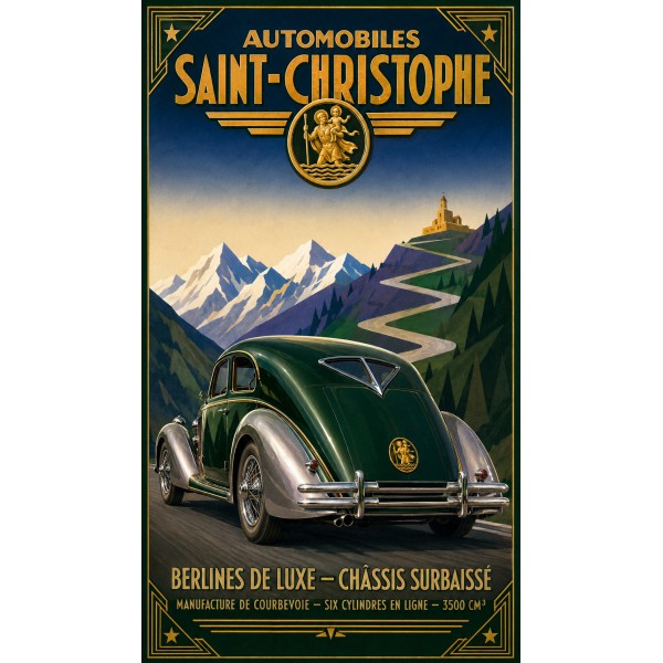 Automobiles Saint-Christophe – affiche & plaque vintage | Manufacture Arssans