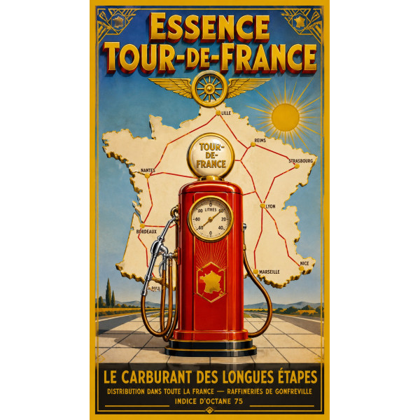 Essence Tour-de-France – affiche & plaque vintage | Manufacture Arssans