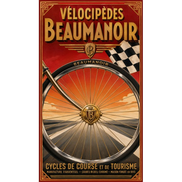 Vélocipèdes Beaumanoir – affiche & plaque vintage | Manufacture Arssans