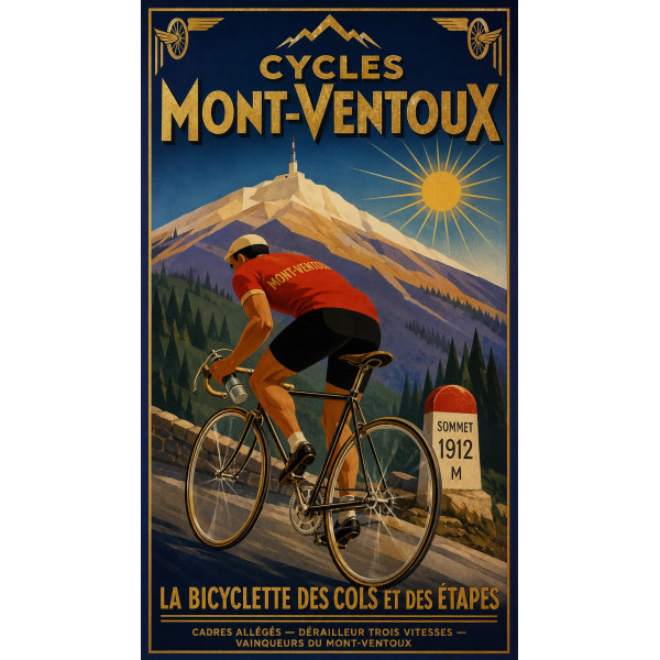 Cycles Mont-Ventoux – affiche & plaque vintage | Manufacture Arssans