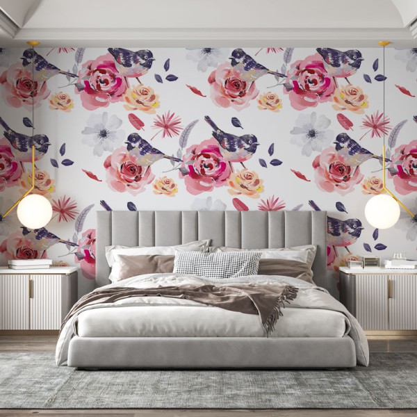 Papier Peint Aquarelle Ludmillis — Ambiance 1
