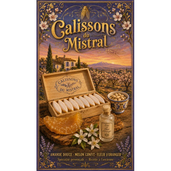 Calissons du Mistral – affiche & plaque vintage | Manufacture Arssans