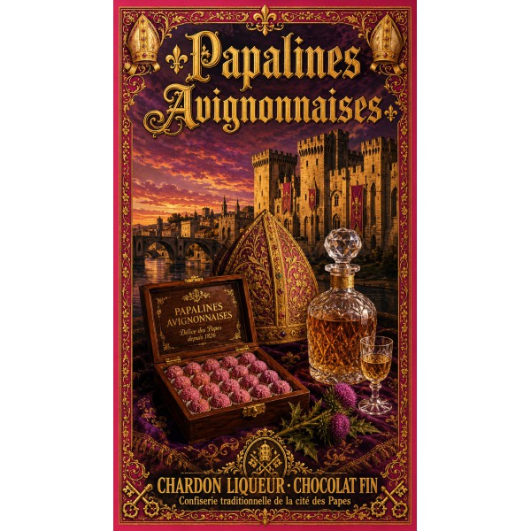Papalines Avignonnaises – affiche & plaque vintage | Manufacture Arssans