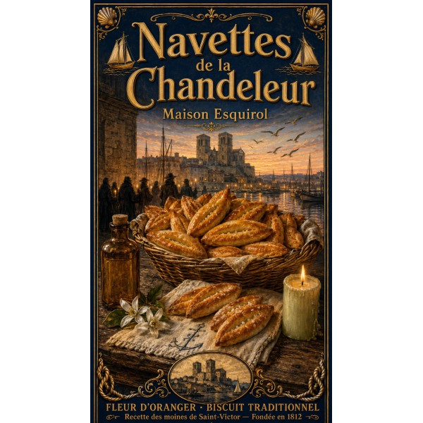 Navettes de la Chandeleur — Maison Esquirol – affiche & plaque vintage | Manufacture Arssans