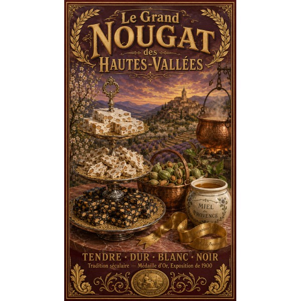 Le Grand Nougat des Hautes-Vallées – affiche & plaque vintage | Manufacture Arssans