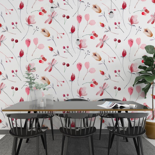 Papier Peint Aquarelle Cerasus — Ambiance 1