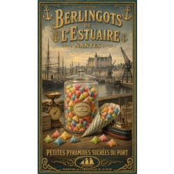 Berlingots de l'Estuaire — Nantes – affiche & plaque vintage | Manufacture Arssans