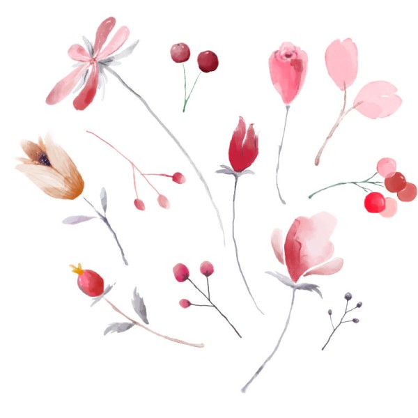 Papier Peint Aquarelle Cerasus — Ambiance 2