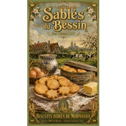 Sablés du Bessin — Pur Beurre AOP – affiche & plaque vintage | Manufacture Arssans