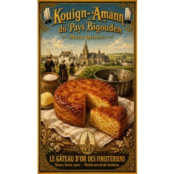 Kouign-Amann du Pays Bigouden — Maison Quéménès – affiche & plaque vintage | Manufacture Arssans