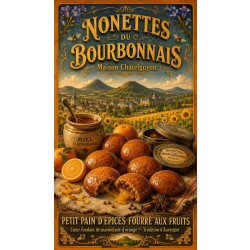 Nonettes du Bourbonnais — Maison Châtelguyon – affiche & plaque vintage | Manufacture Arssans