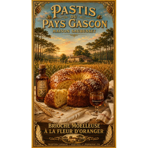 Pastis du Pays Gascon — Maison Saubusset – affiche & plaque vintage | Manufacture Arssans