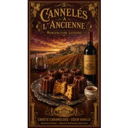 Cannelés à l'Ancienne — Manufacture Lestaing – affiche & plaque vintage | Manufacture Arssans