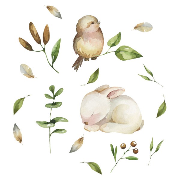 Papier Peint Aquarelle Lepus — Ambiance 2