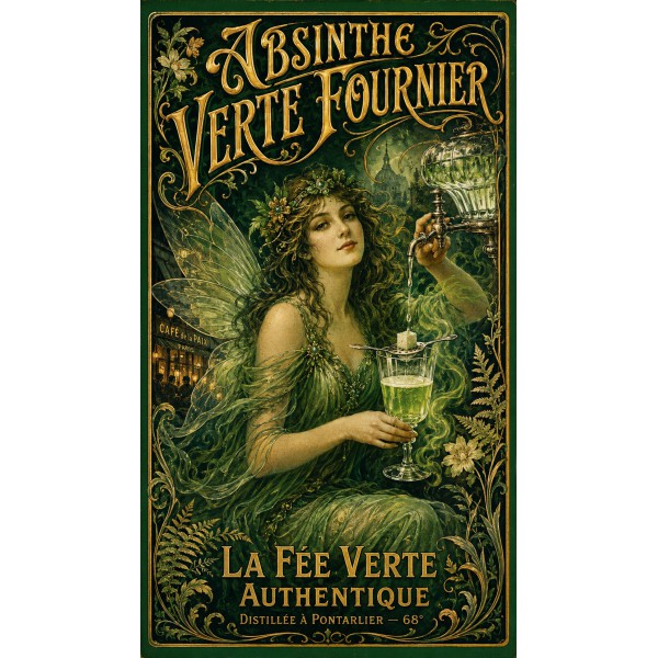 Absinthe Verte Fournier — La Fée Verte Authentique – affiche & plaque vintage | Manufacture Arssans