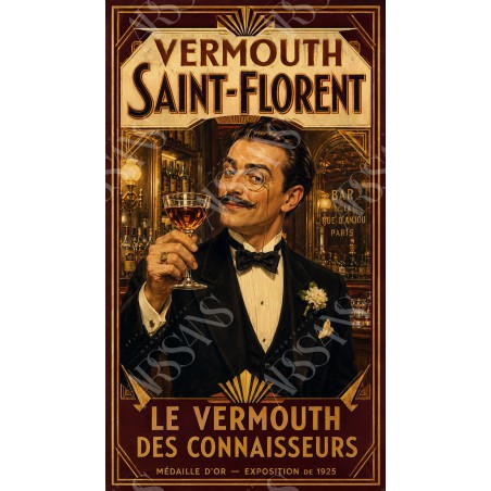 Vermouth Saint-Florent — Le Vermouth des Connaisseurs – affiche & plaque vintage | Manufacture Arssans