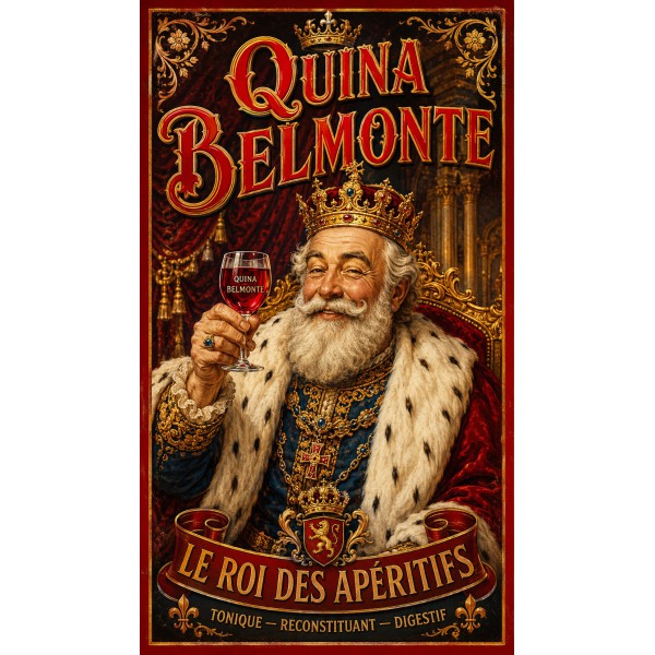 Quina Belmonte — Le Roi des Apéritifs – affiche & plaque vintage | Manufacture Arssans