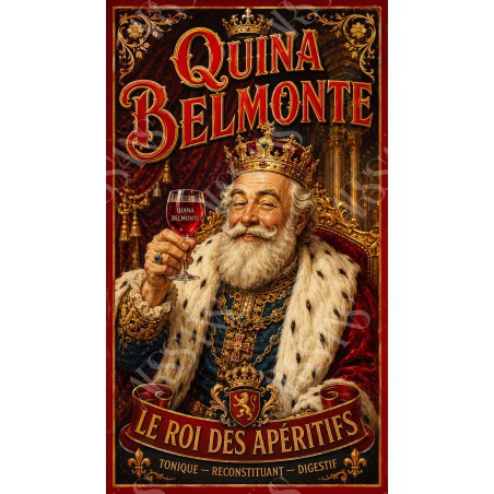 Quina Belmonte — Le Roi des Apéritifs – affiche & plaque vintage | Manufacture Arssans