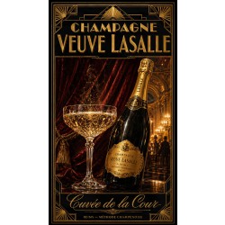 Champagne Veuve Lasalle — Cuvée de la Cour – affiche & plaque vintage | Manufacture Arssans