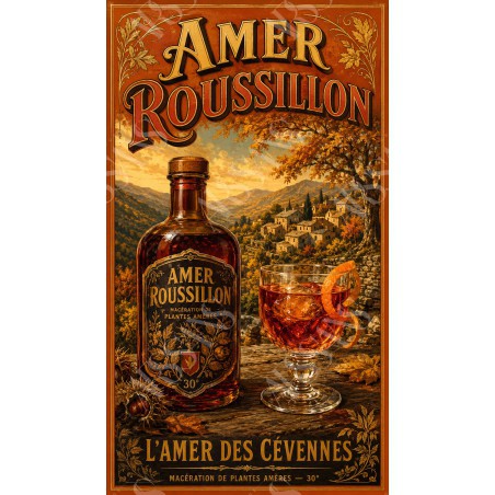 Amer Roussillon — L'Amer des Cévennes – affiche & plaque vintage | Manufacture Arssans