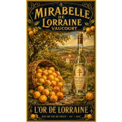 Mirabelle de Lorraine Vaucourt — L'Or de Lorraine – affiche & plaque vintage | Manufacture Arssans