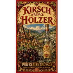 Kirsch d'Alsace Holzer — Pur Cerise Sauvage – affiche & plaque vintage | Manufacture Arssans