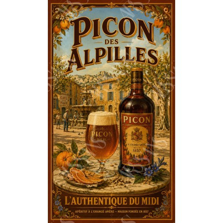 Picon des Alpilles — L'Authentique du Midi – affiche & plaque vintage | Manufacture Arssans