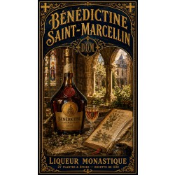 Bénédictine Saint-Marcellin — Liqueur Monastique – affiche & plaque vintage | Manufacture Arssans