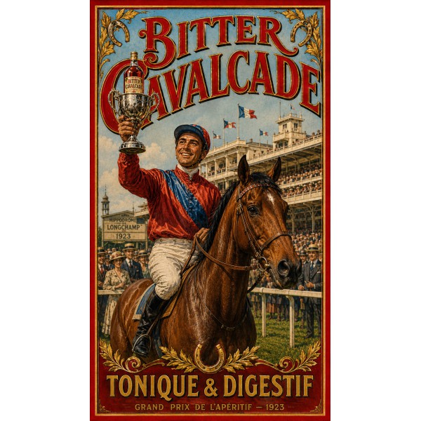 Bitter Cavalcade — Tonique & Digestif – affiche & plaque vintage | Manufacture Arssans