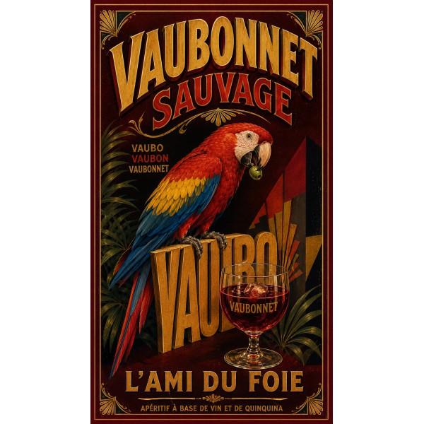 Vaubonnet Sauvage – affiche apéritif vintage à base de vin et quinquina | Manufacture Arssans