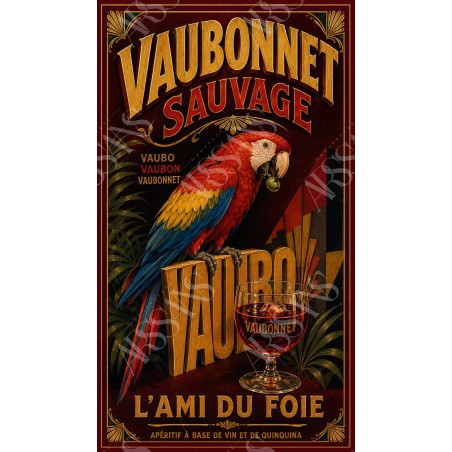 Vaubonnet Sauvage – affiche apéritif vintage à base de vin et quinquina | Manufacture Arssans