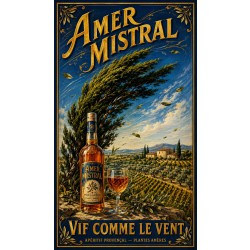 Amer Mistral — Vif comme le Vent – affiche & plaque vintage | Manufacture Arssans