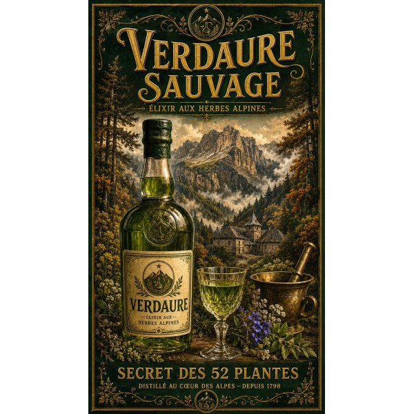 Verdaure Sauvage — Secret des 52 Plantes – affiche & plaque vintage | Manufacture Arssans