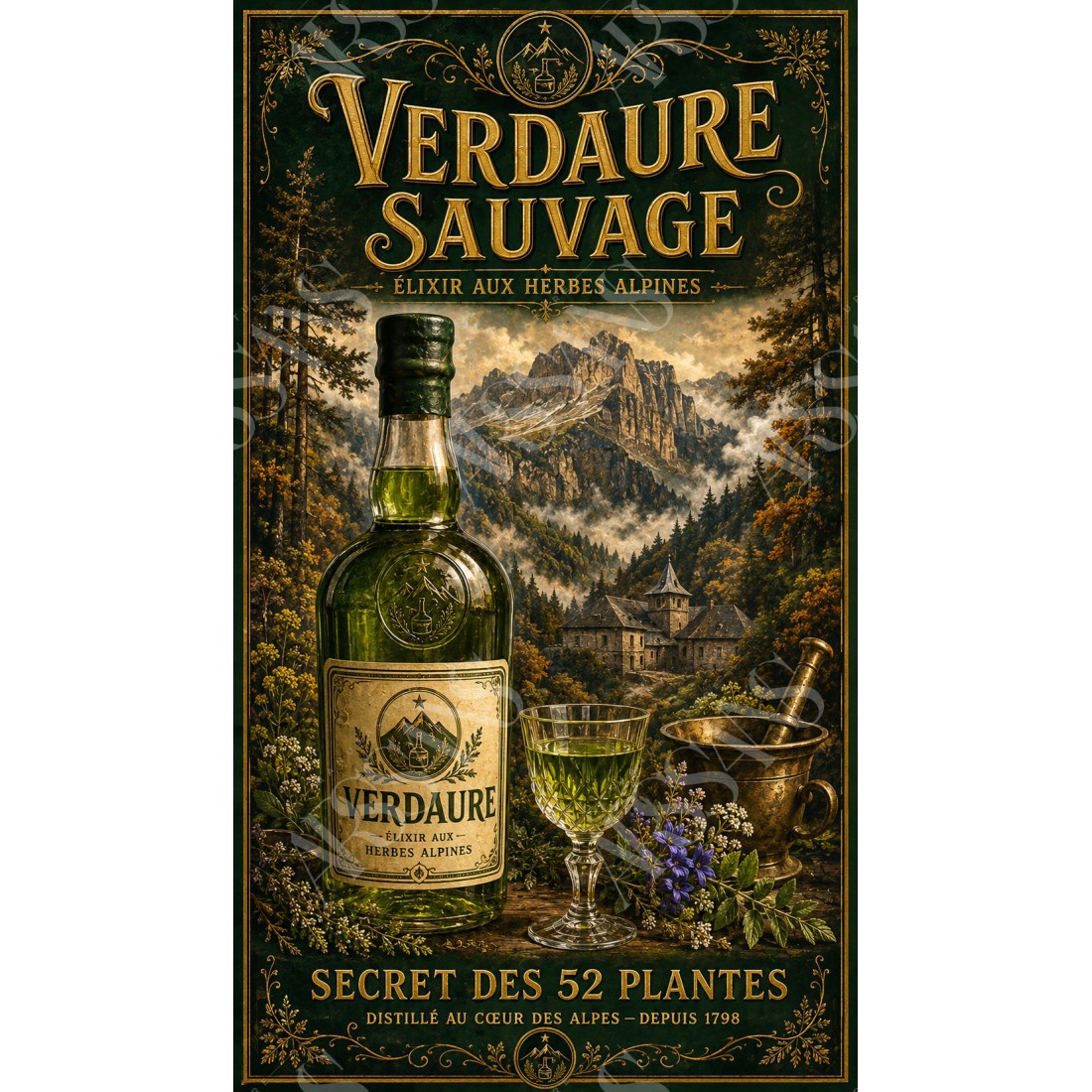 Verdaure Sauvage — Secret des 52 Plantes – affiche & plaque vintage | Manufacture Arssans