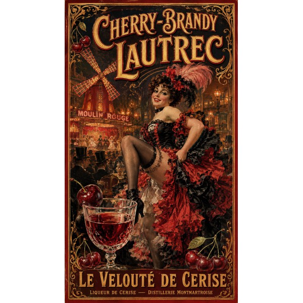 Cherry-Brandy Lautrec — Le Velouté de Cerise – affiche & plaque vintage | Manufacture Arssans
