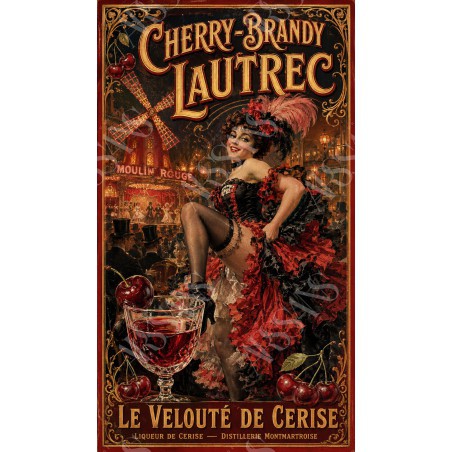Cherry-Brandy Lautrec — Le Velouté de Cerise – affiche & plaque vintage | Manufacture Arssans