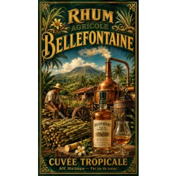Rhum Agricole Bellefontaine — Cuvée Tropicale – affiche & plaque vintage | Manufacture Arssans