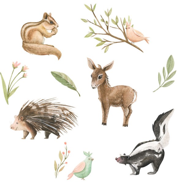 Papier Peint Aquarelle Animalis — Ambiance 2