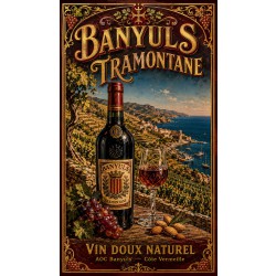 Banyuls Tramontane — Vin Doux Naturel – affiche & plaque vintage | Manufacture Arssans