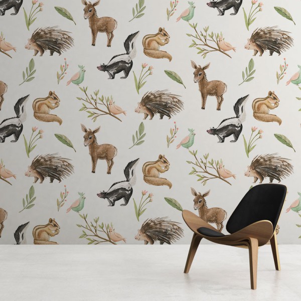 Papier Peint Aquarelle Animalis — Ambiance 3