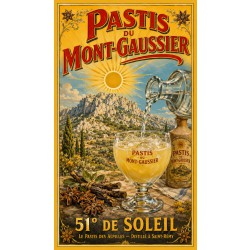 Pastis du Mont-Gaussier — 51° de Soleil – affiche & plaque vintage | Manufacture Arssans