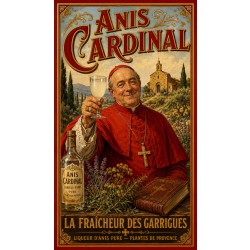 Anis Cardinal — La Fraîcheur des Garrigues – affiche & plaque vintage | Manufacture Arssans
