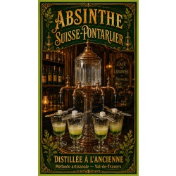 Absinthe Suisse-Pontarlier — Distillée à l'Ancienne – affiche & plaque vintage | Manufacture Arssans