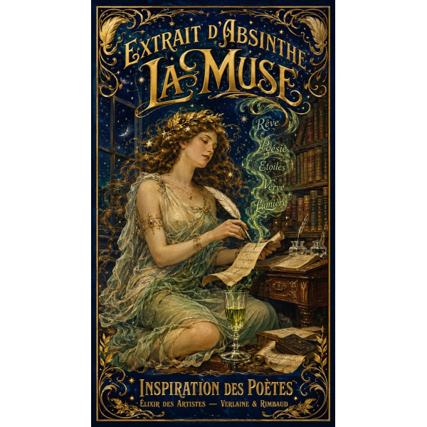 Extrait d'Absinthe La Muse — Inspiration des Poètes – affiche & plaque vintage | Manufacture Arssans