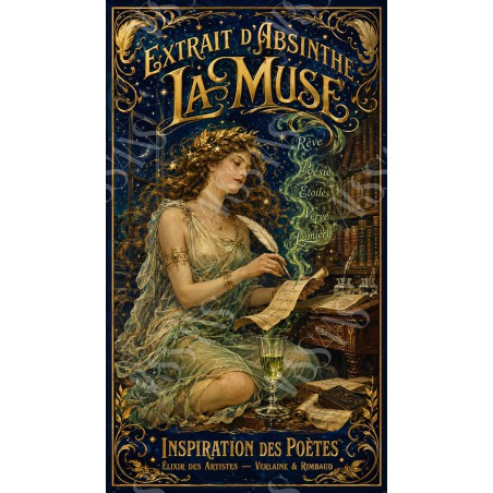 Extrait d'Absinthe La Muse — Inspiration des Poètes – affiche & plaque vintage | Manufacture Arssans