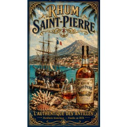 Rhum Saint-Pierre — L'Authentique des Antilles – affiche & plaque vintage | Manufacture Arssans