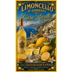 Limoncello di Sorrento — Casa Ravello – affiche & plaque vintage | Manufacture Arssans